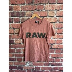 G-Star Raw Mens Red Short Sleeve Camo Spellout Graphic Size Medium Streetwear
